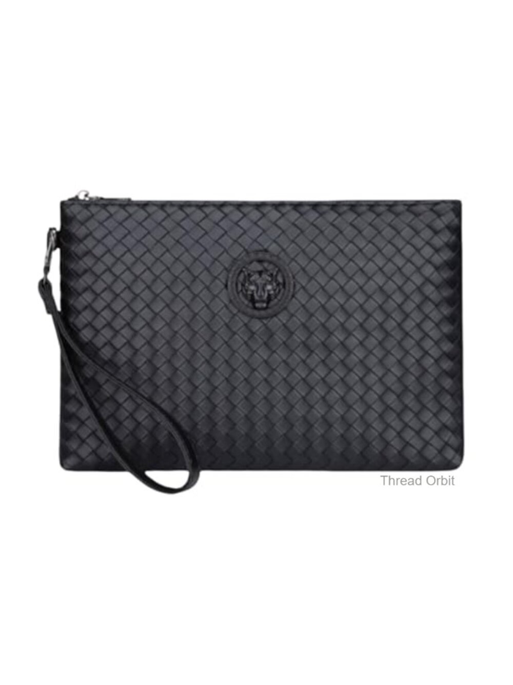 Mens PU Leather Clutch Bag RFID Blocking Large Wristlet Handbag